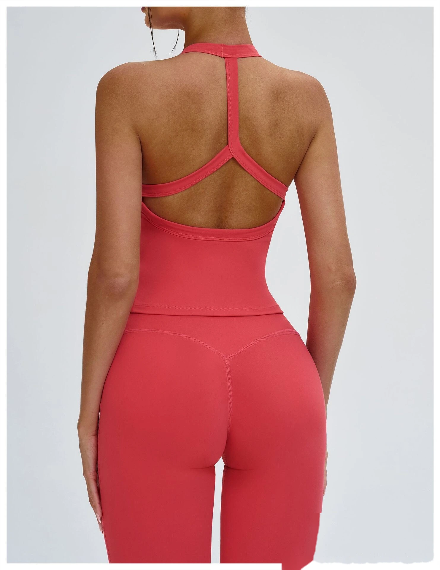 Bulk Custom Y-Shape Open Back Sports Tank - Tight Breathable Yoga Running Workout Top detail