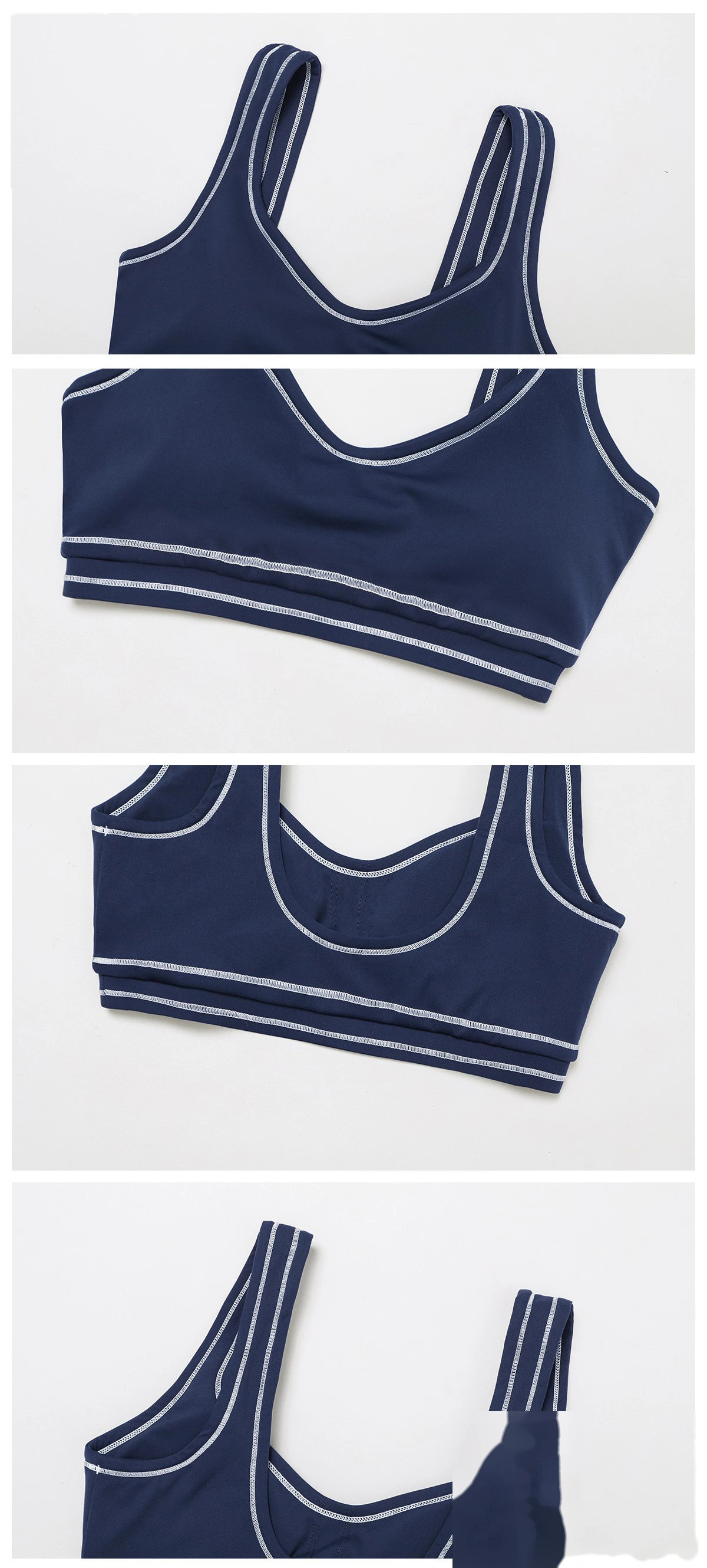 Customized contrast sanding yoga bra U-back sports bra running fitness yoga clothes detail