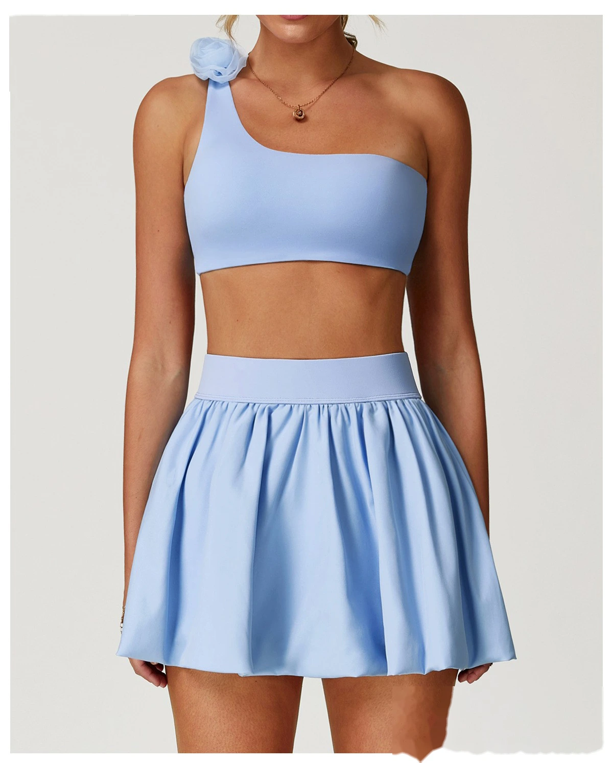 Tennis short skirt anti-exposure bottoming breathable pocket fluffy skirt running short skirt detail