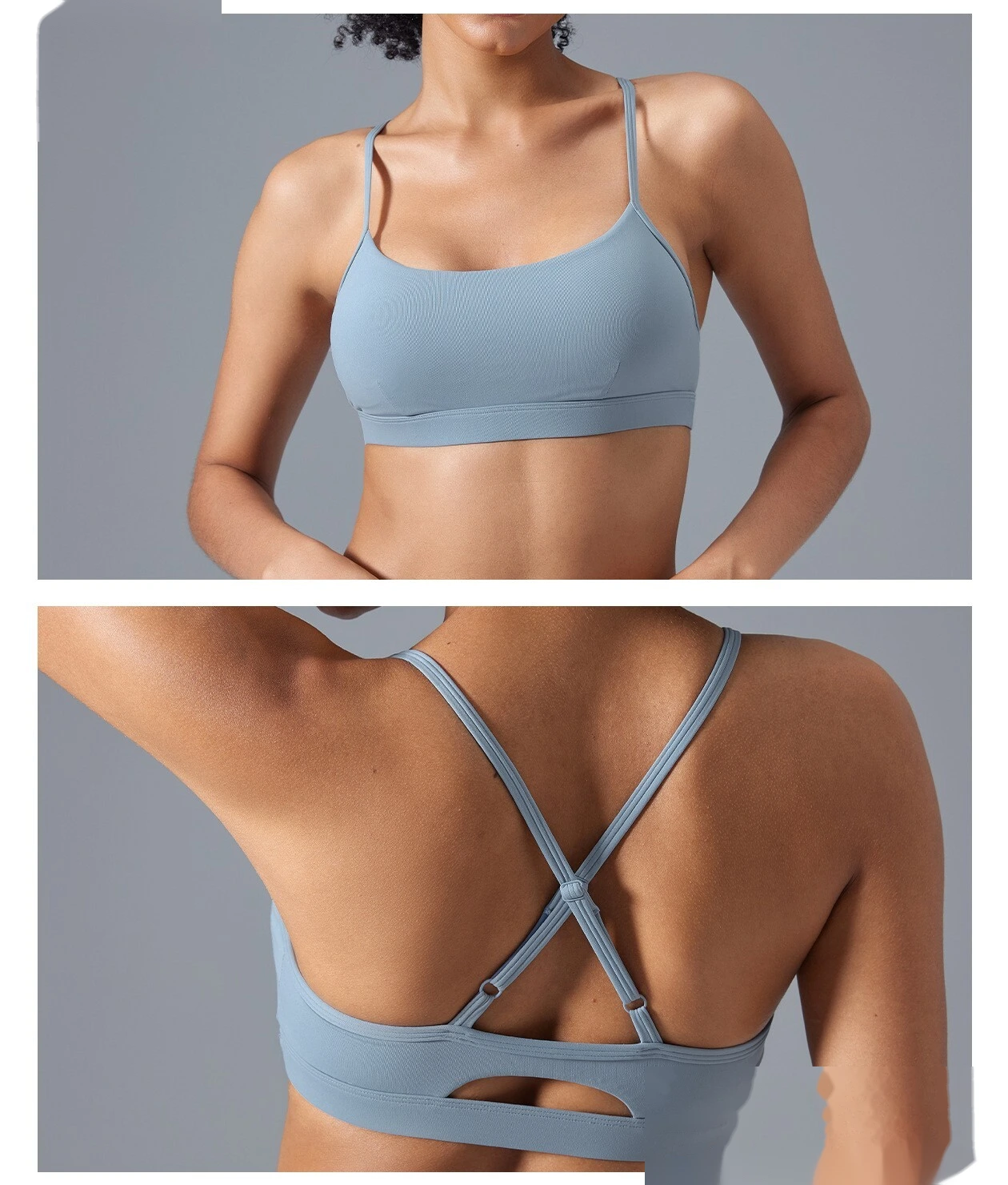 Customized adjustable shoulder strap beauty back sports bra women's running shock-proof fitness bra yoga detail