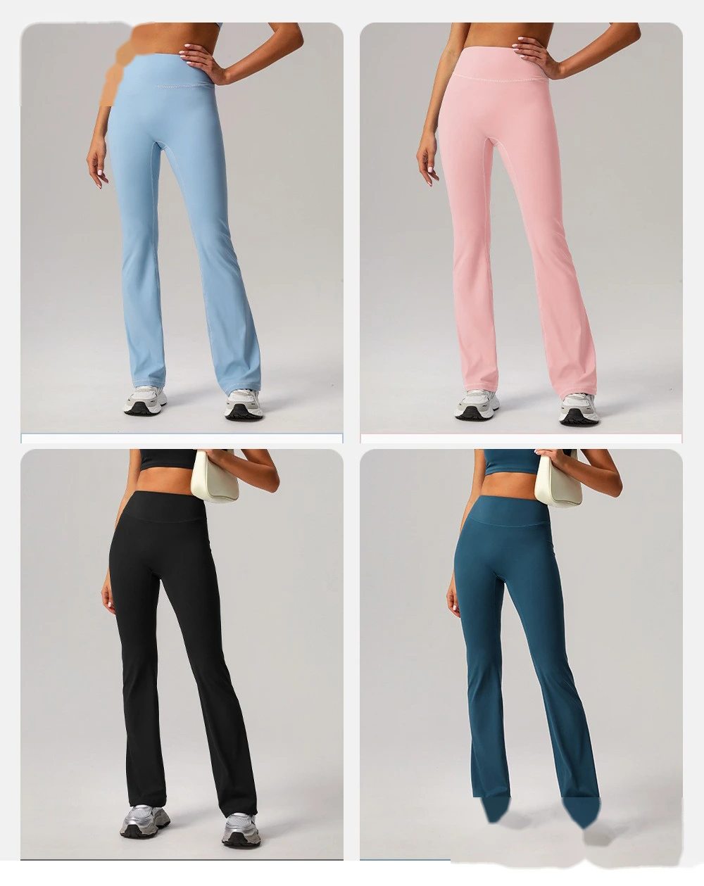 Customized yoga wide-leg pants, high waist, tight hips, horns, abdomen, fitness and leisure pants. detail