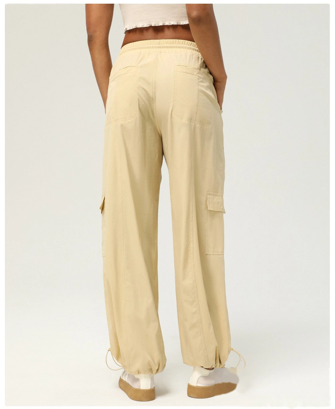 Custom-made loose-pocket tooling sweatpants for women's outdoor fitness straight wide-leg leg leggings detail