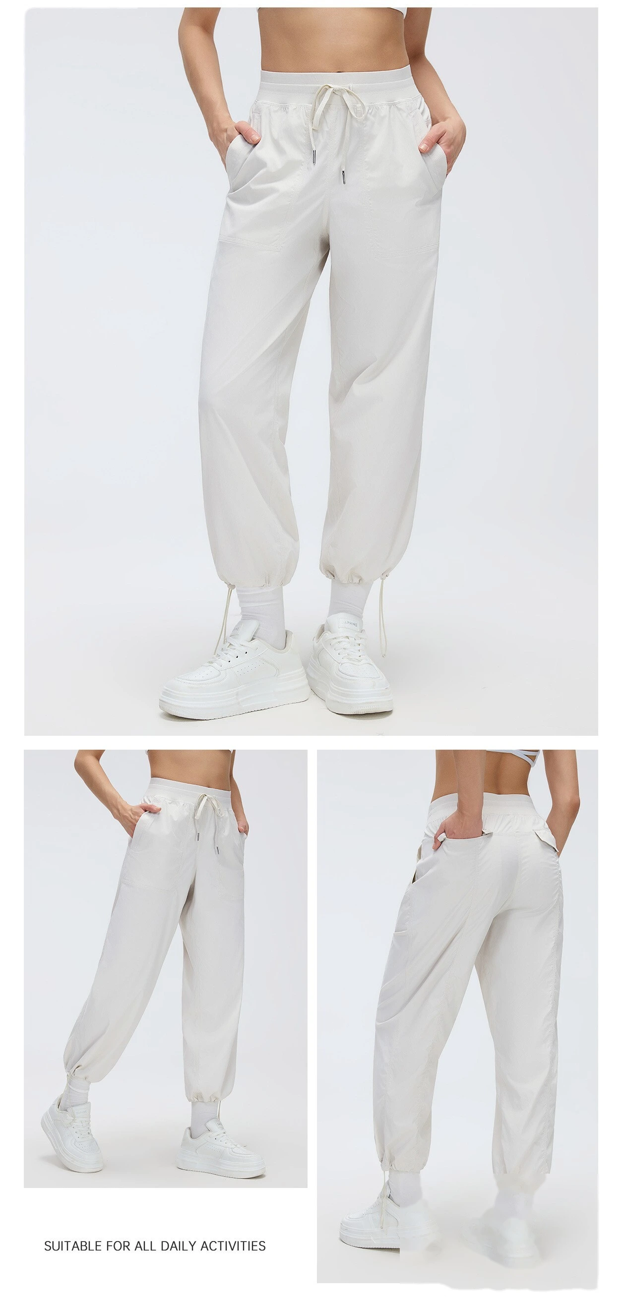 Custom Women's Lightweight Quick Dry Athletic Pants Loose Fit 2-Wear Joggers Sweatpants for Workout Running detail