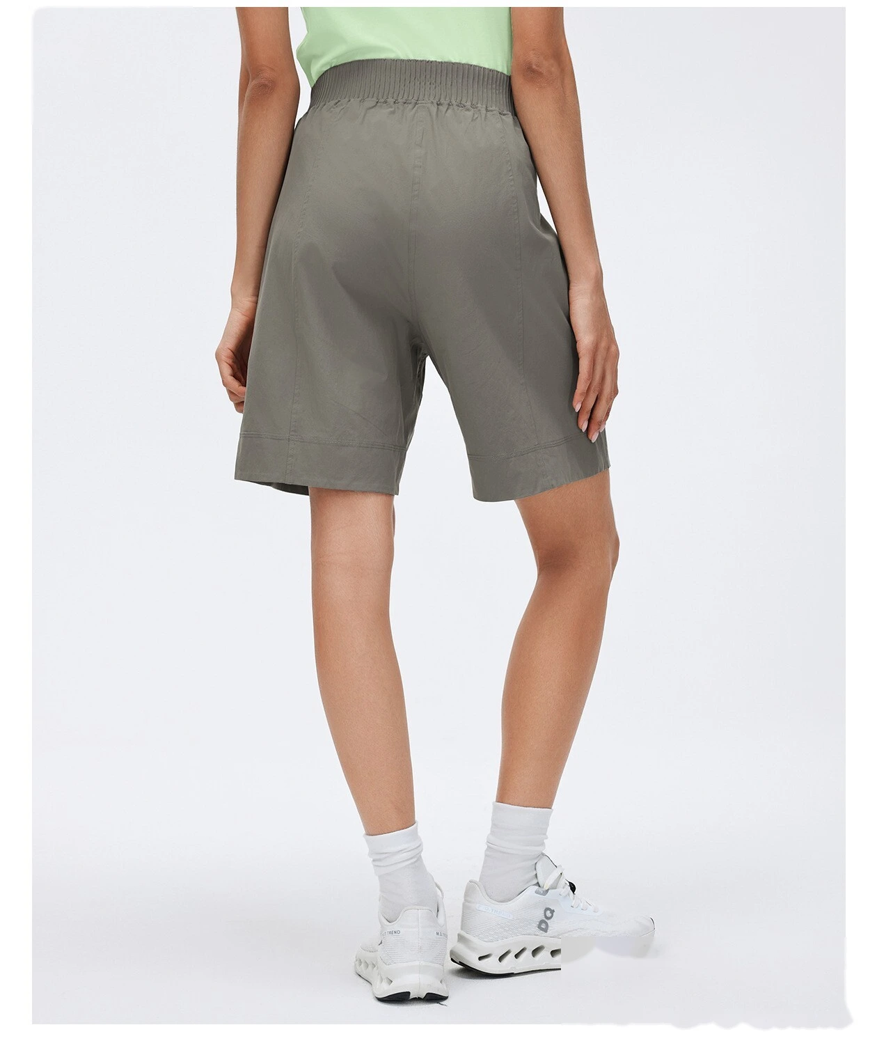 Bulk Custom Women's Sports Mid-Shorts - High-Waisted Lightweight Loose Straight Breathable Running Fitness Pants detail