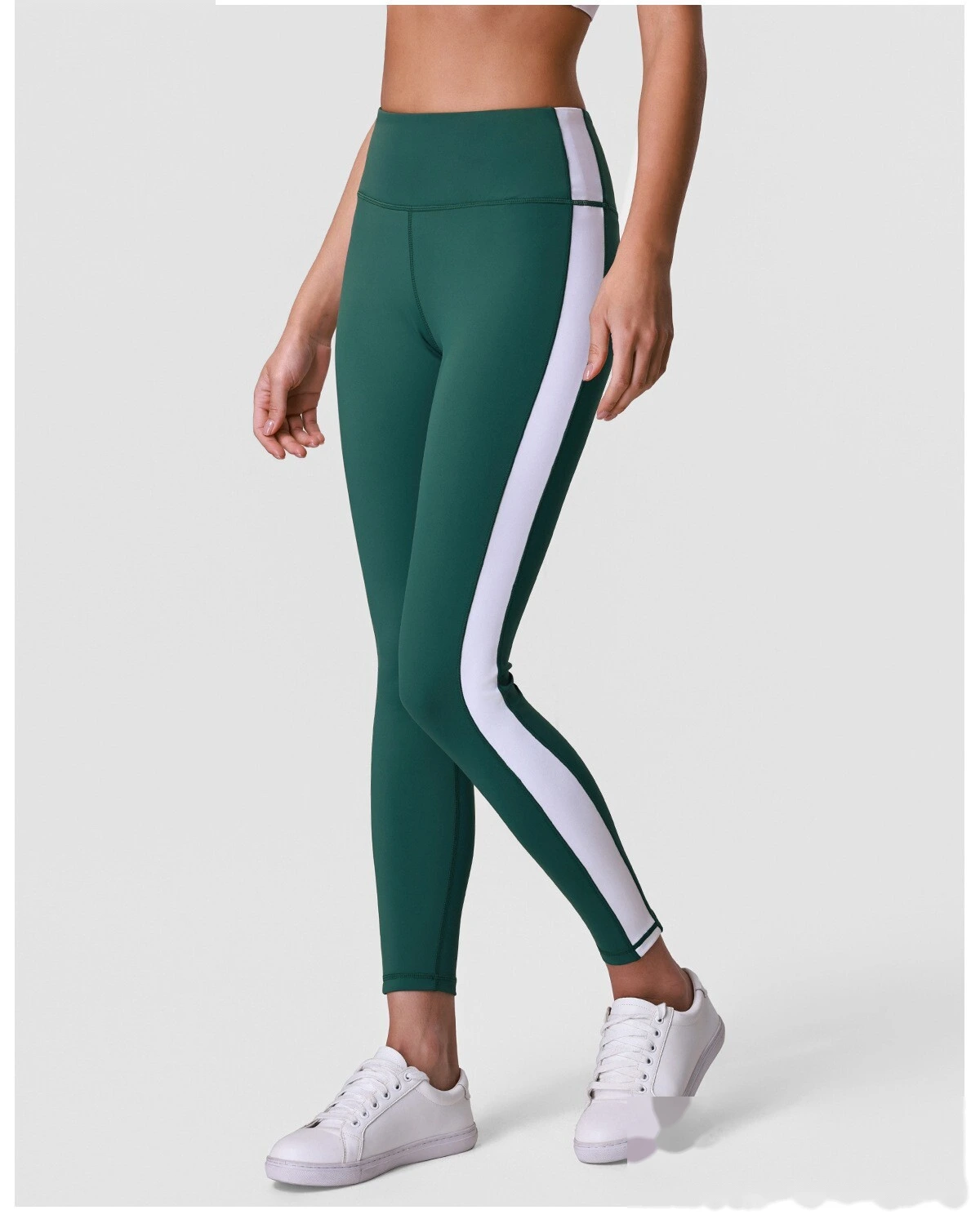Women’s Custom Color Block Running Pants High Waist Tummy Control Butt Lifting Yoga Fitness Leggings detail