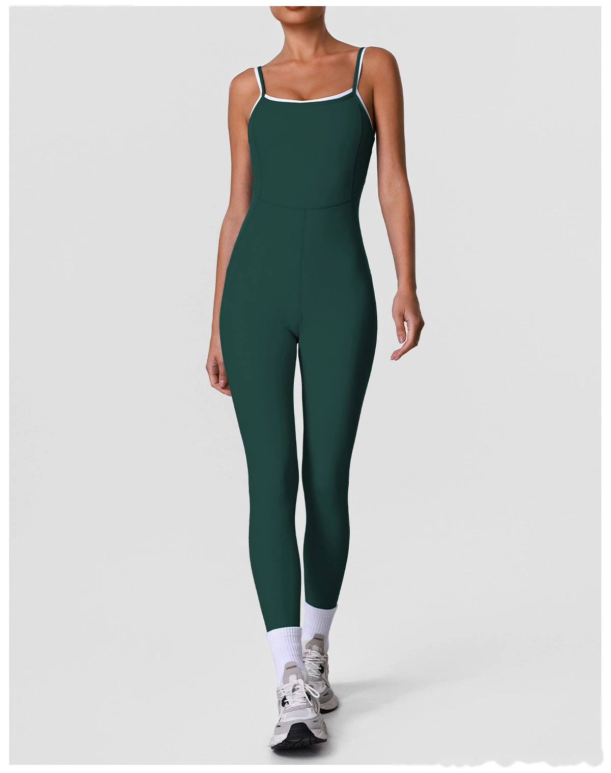 Adjustable Thin Strap Beauty Back Sleeveless Yoga Bodysuit, Women Body Shaping Sports Jumpsuit detail