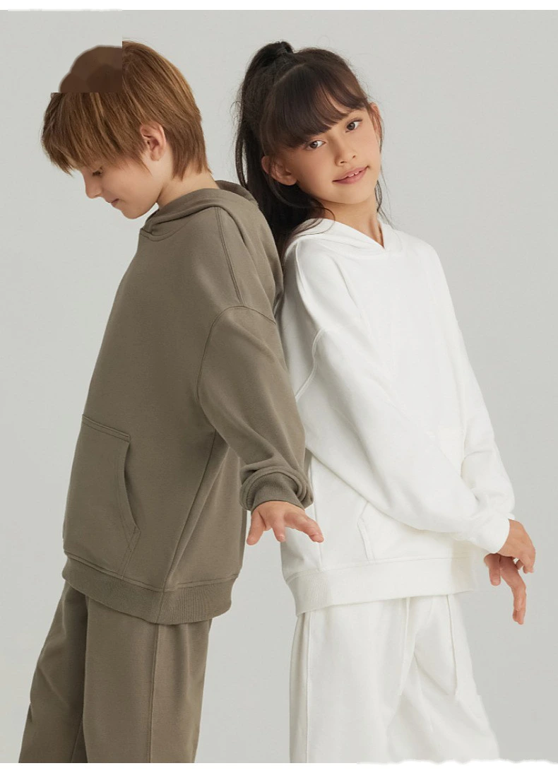 Customized loose cotton terry hooded sweater for boys and girls hoodie detail