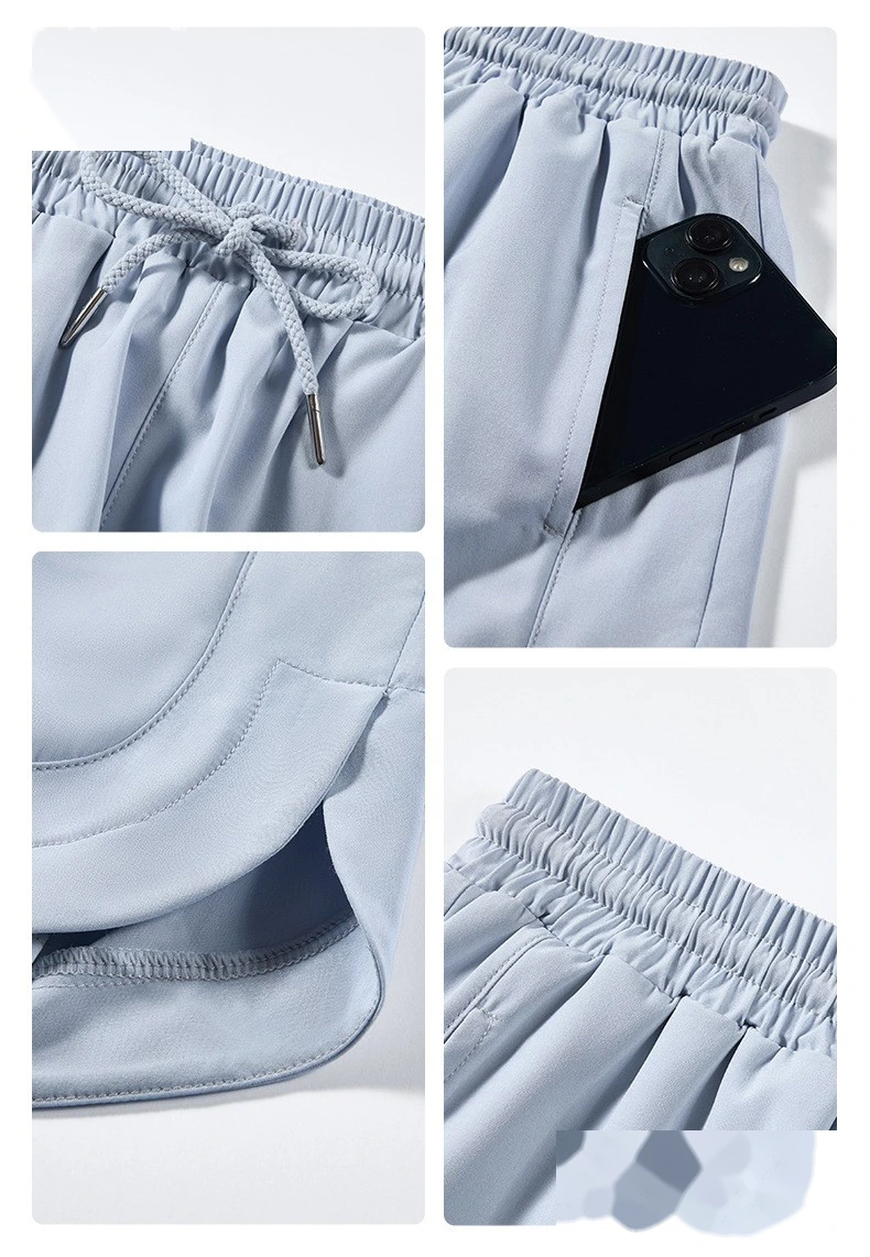 Cool running shorts women's outdoor breathable fake two-piece anti-exposure lined yoga shorts summer detail