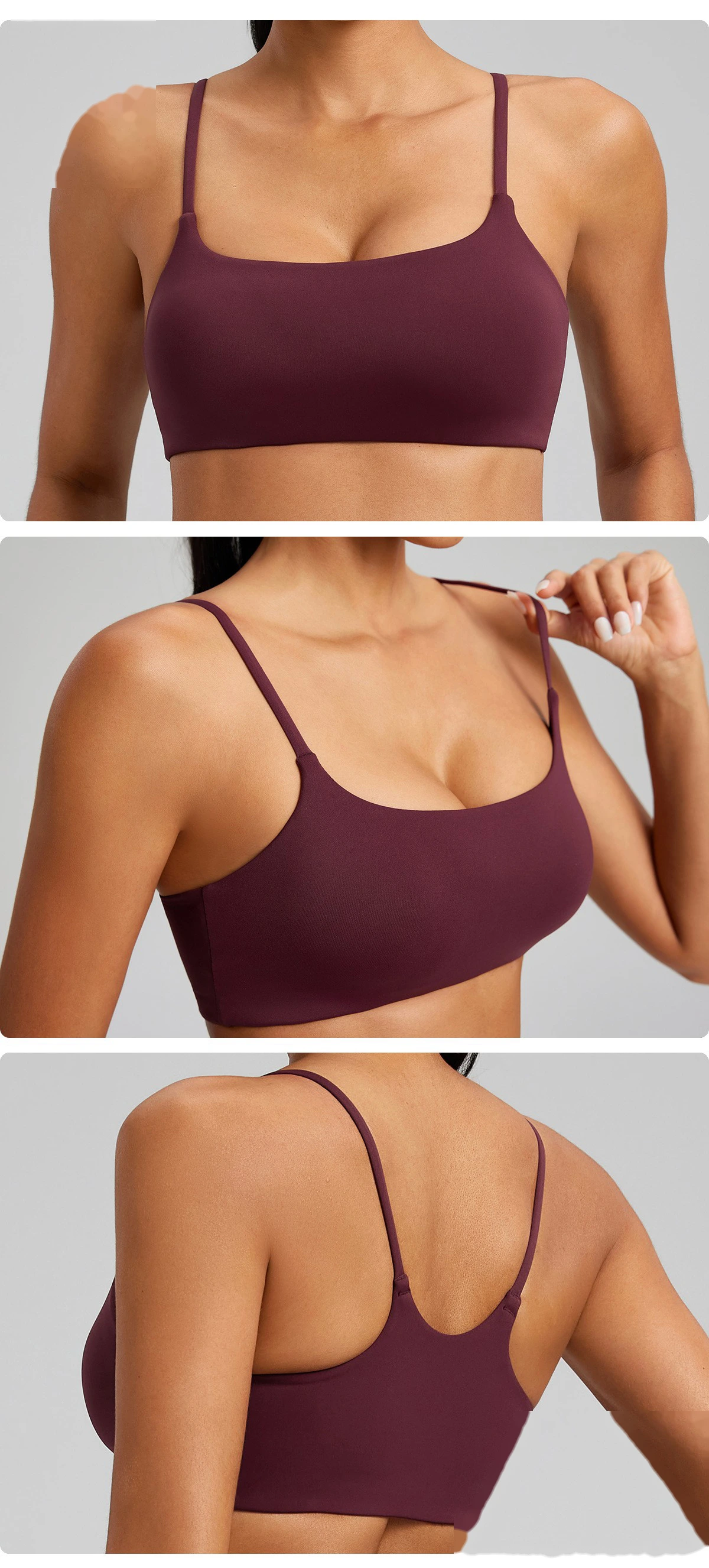 Custom yoga vest with chest pad sexy beauty back bra sports fitness bra women detail