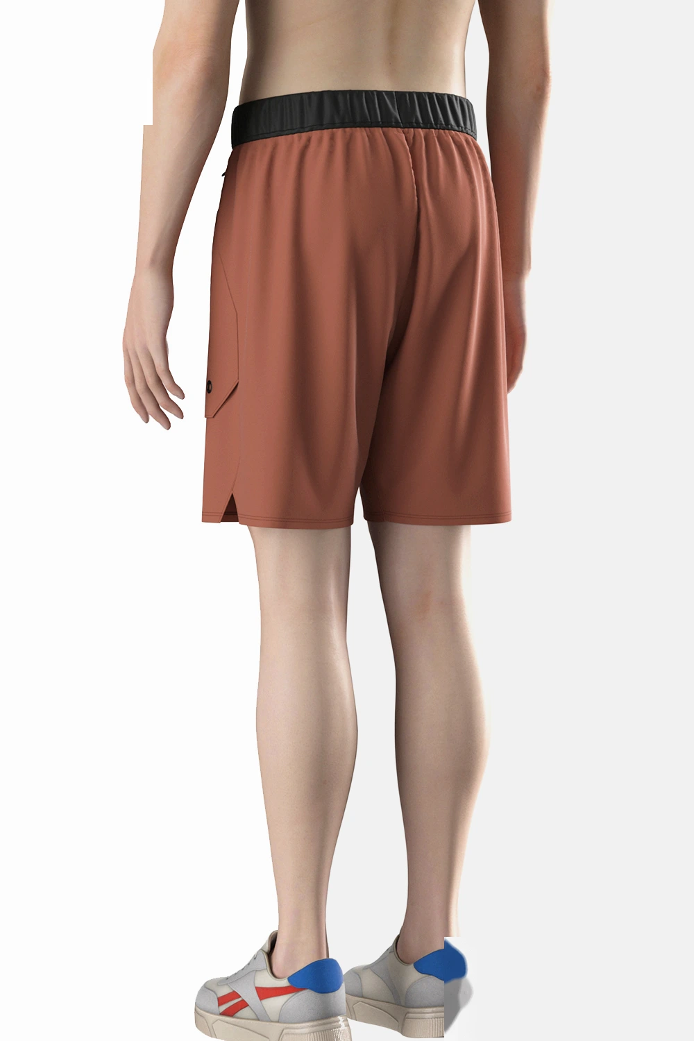Men running shorts workout gym quick dry pants with zip pocket detail