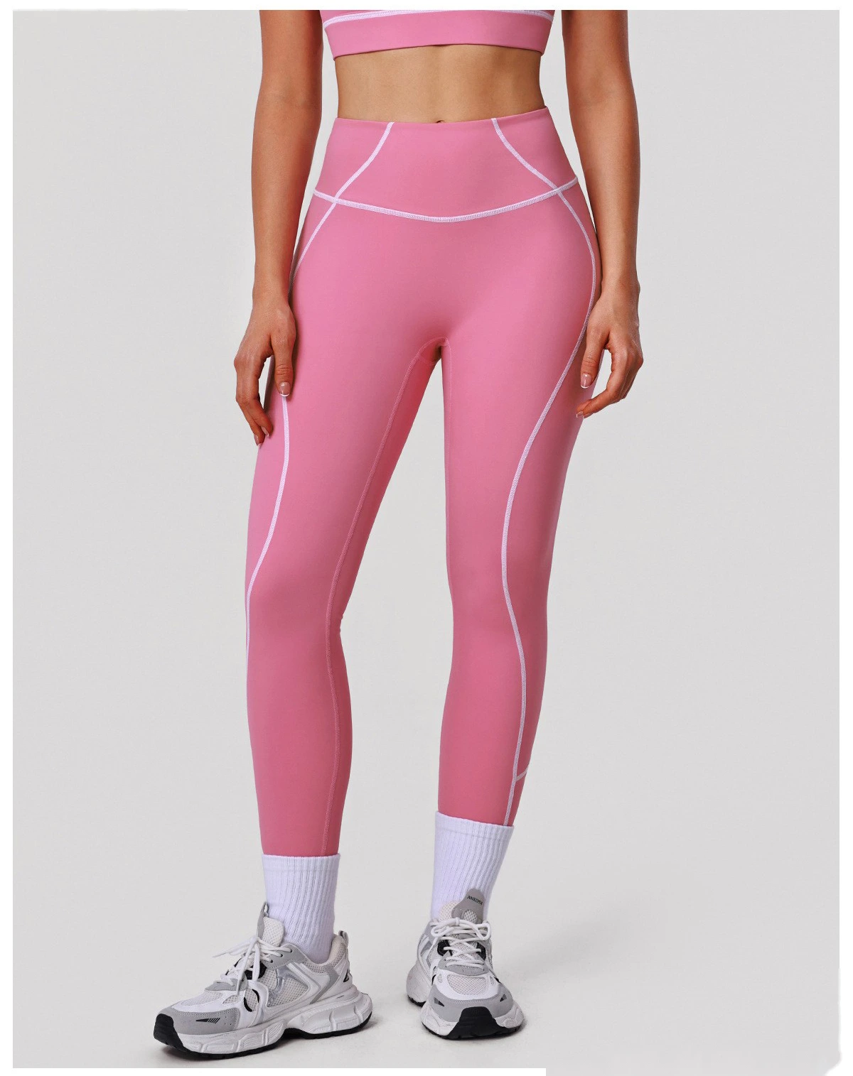 Bulk Custom Women's Yoga Leggings - High-Elastic Color Block Buttery Soft Fitness Pants detail
