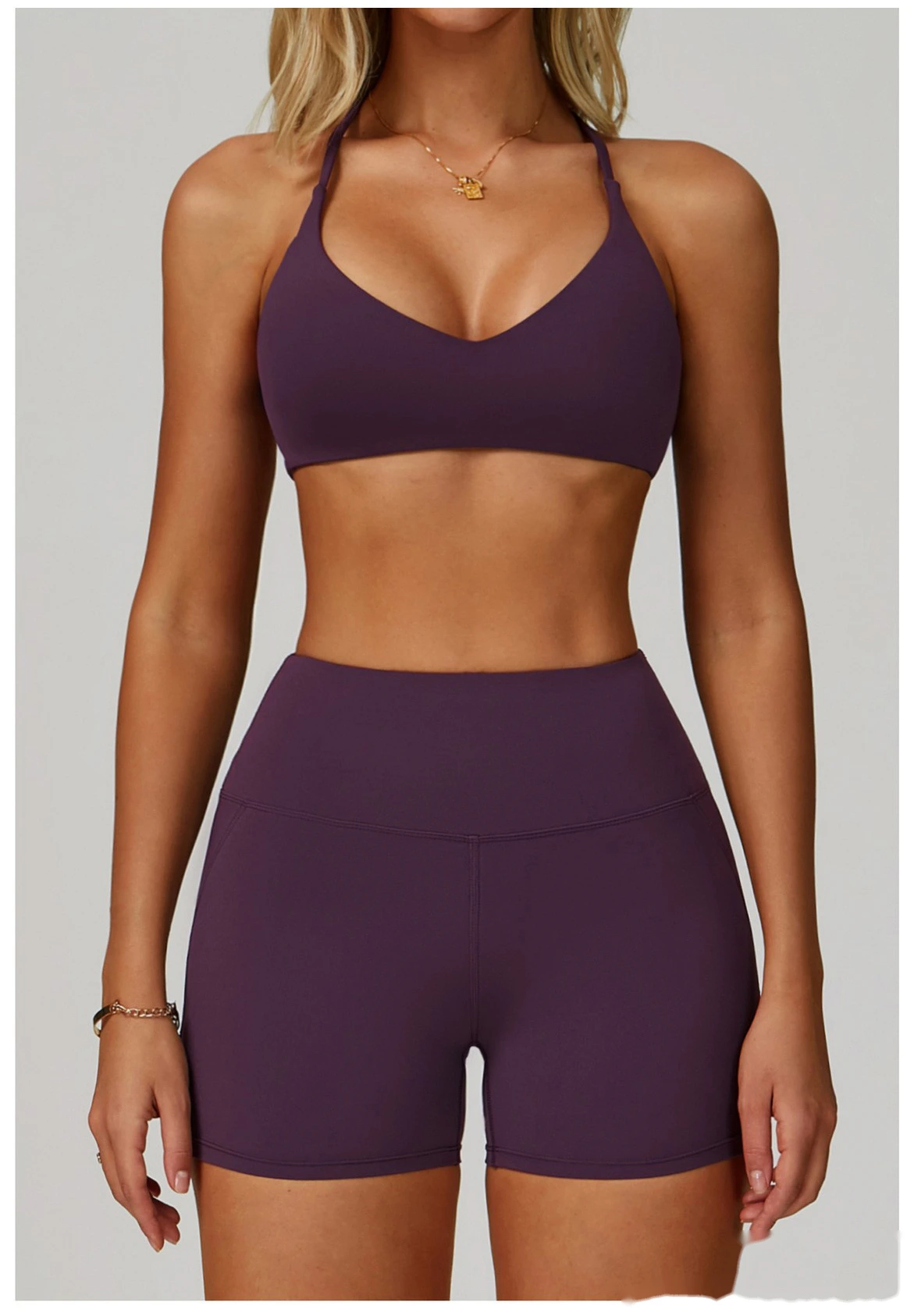 Customized yoga bra quick-drying cross-back high-strength fitness clothes leisure running sports bra detail