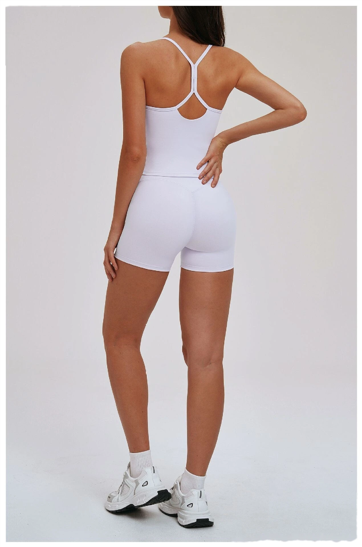 Custom Women's Fitted Yoga Tank Top Casual Versatile Thin Double Strap Sports Bra for Running Workout detail