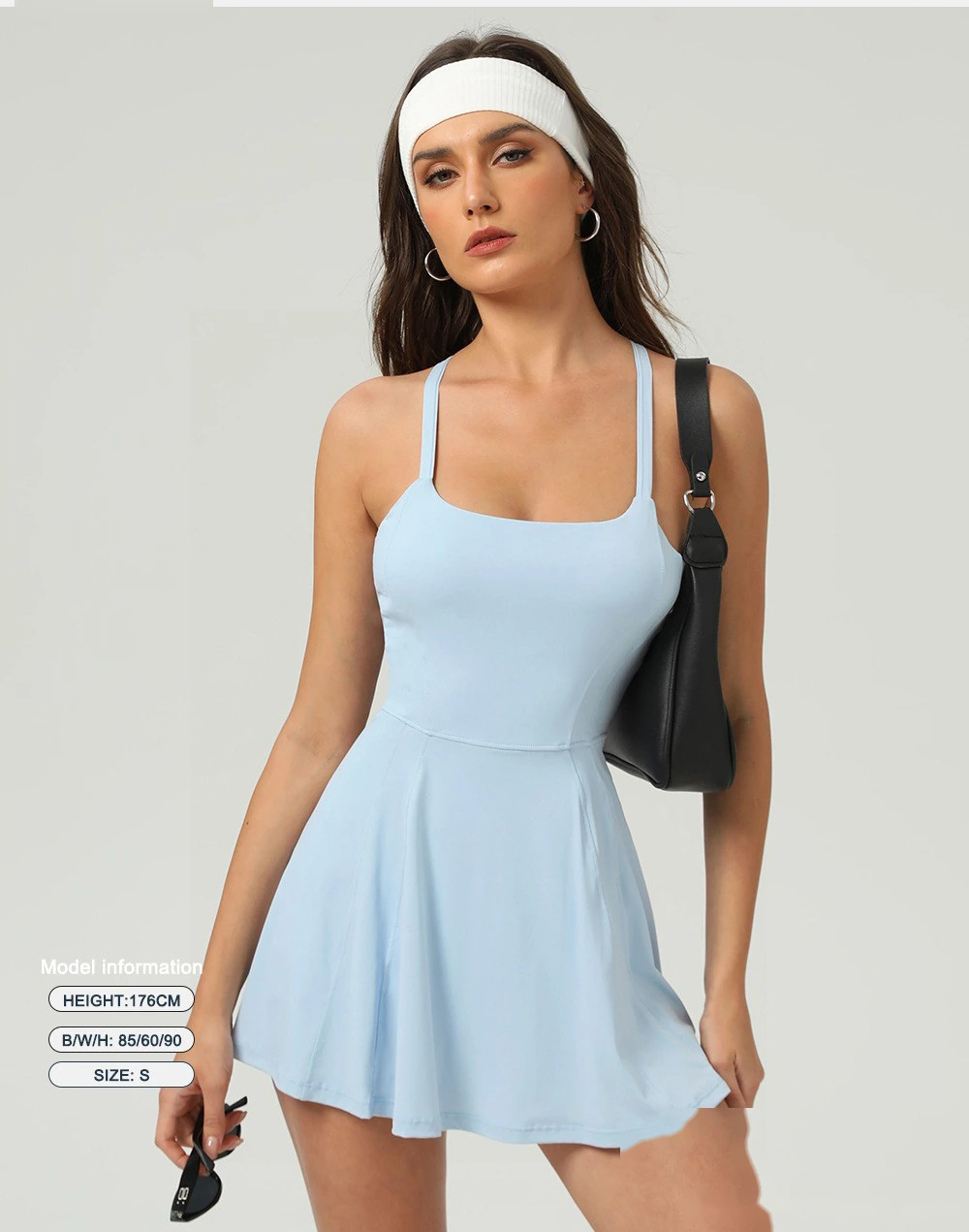 Europe and the United States quick-drying tennis dress waist suspender skirt outdoor anti-exposure sports pants skirt detail