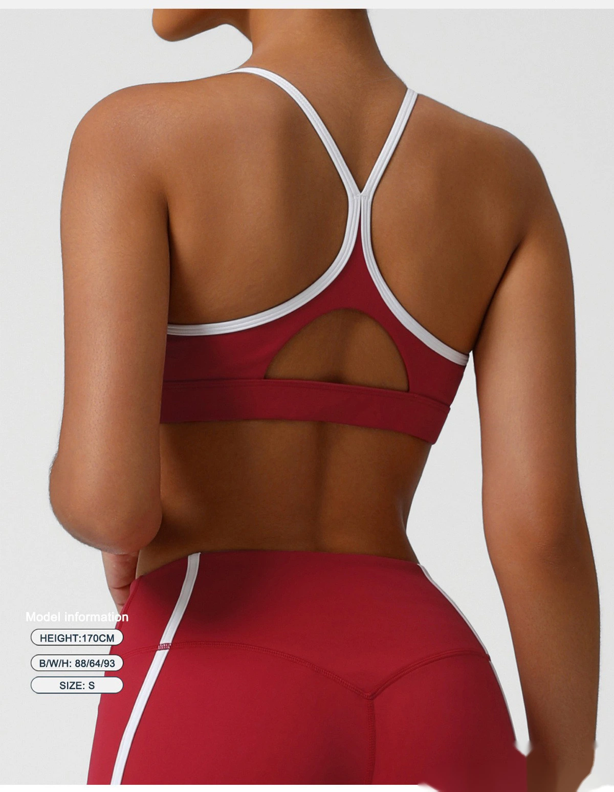 Custom-made Naked feeling quick-drying sports bra gathered back running fitness yoga bra detail