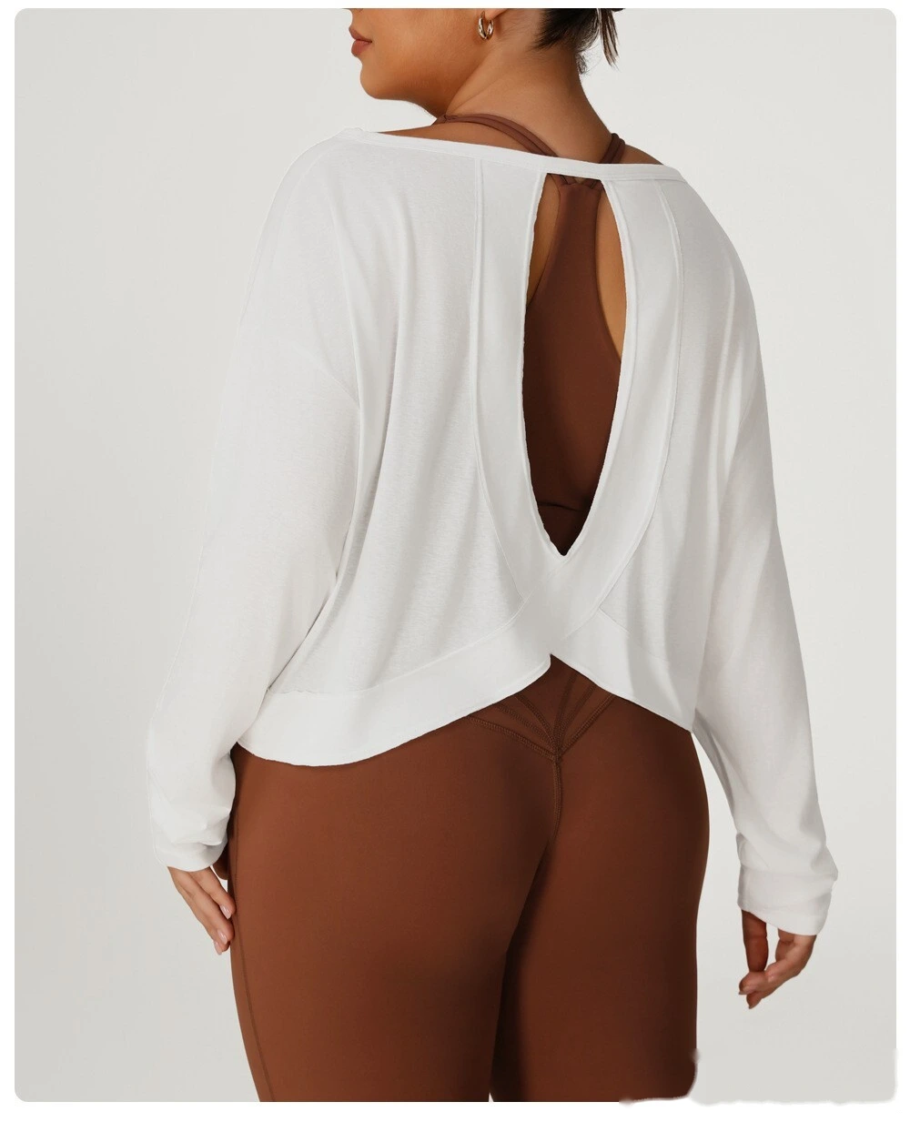 Customized plus-size sports smock breathable jacquard plus-size yoga clothes T-shirt detail