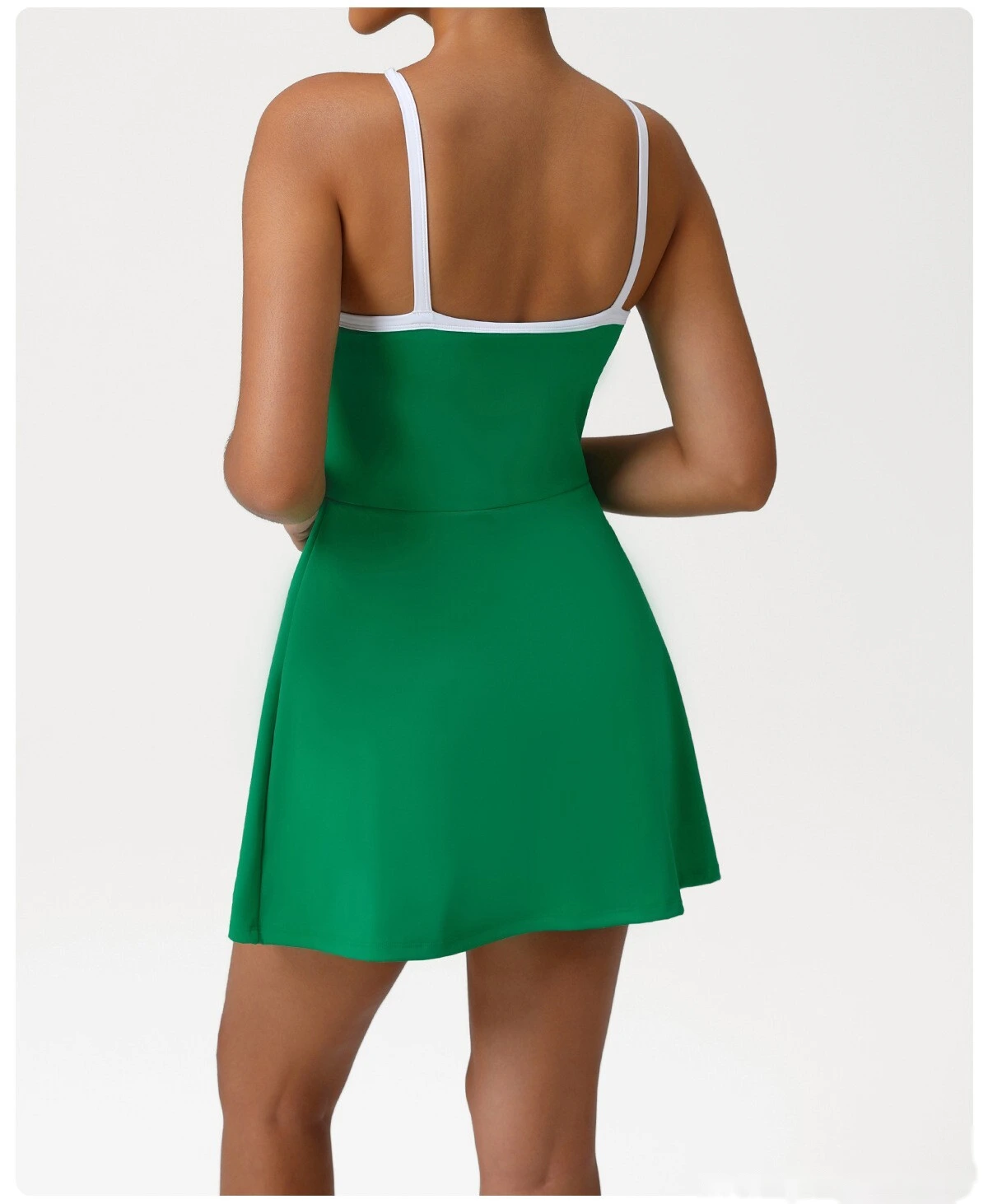 Customize the new sports style suspender dress tennis skirt waist slimming anti-exposure skirt with chest pad. detail