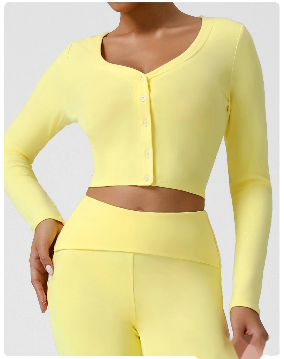 Customized autumn and winter thread sports fitness cardigan slim long-sleeved yoga jacket detail