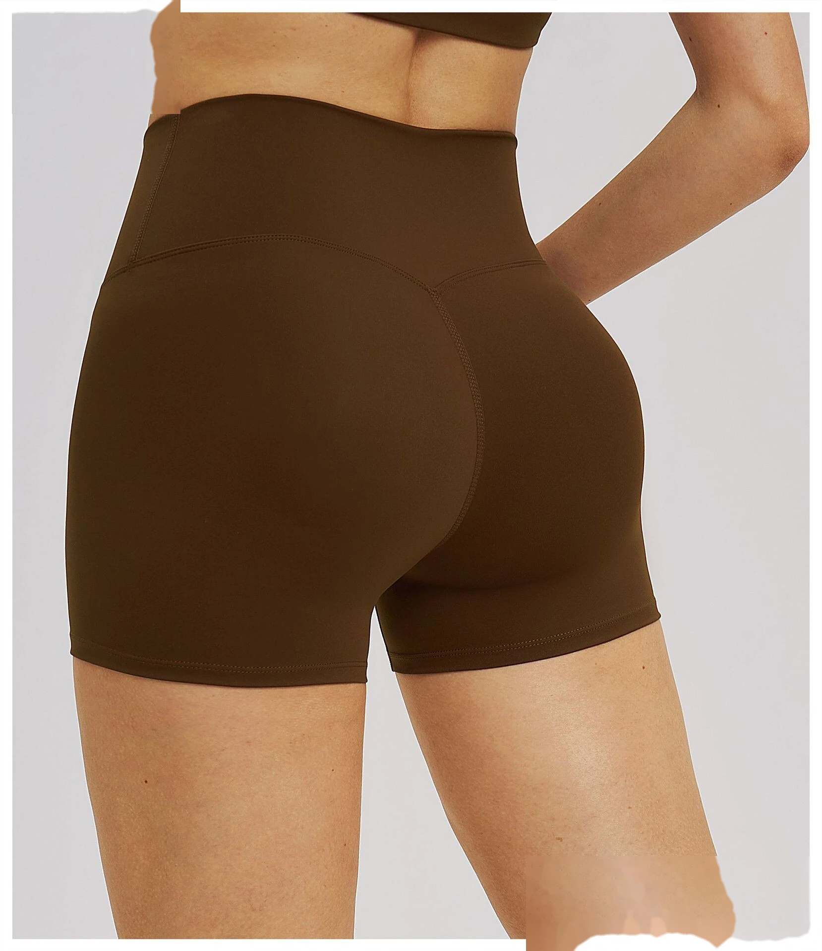 Custom Cross Waist Yoga Shorts - Women's Fleece Lined Tight High-Waisted Gym Running Outdoor Sports Shorts detail
