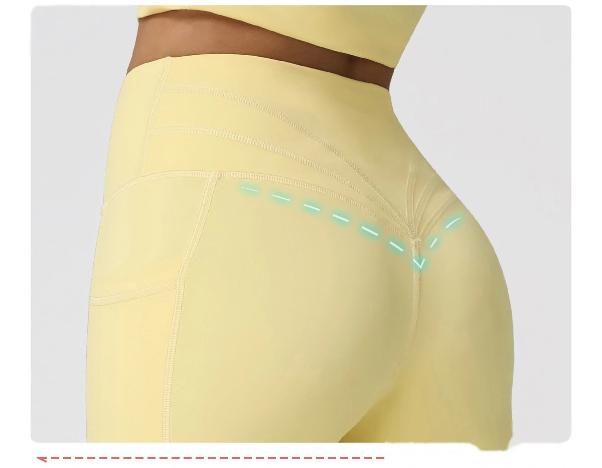 Custom slim pocket dance wide-leg pants hip high waist leisure bell bottoms fitness yoga pants. detail