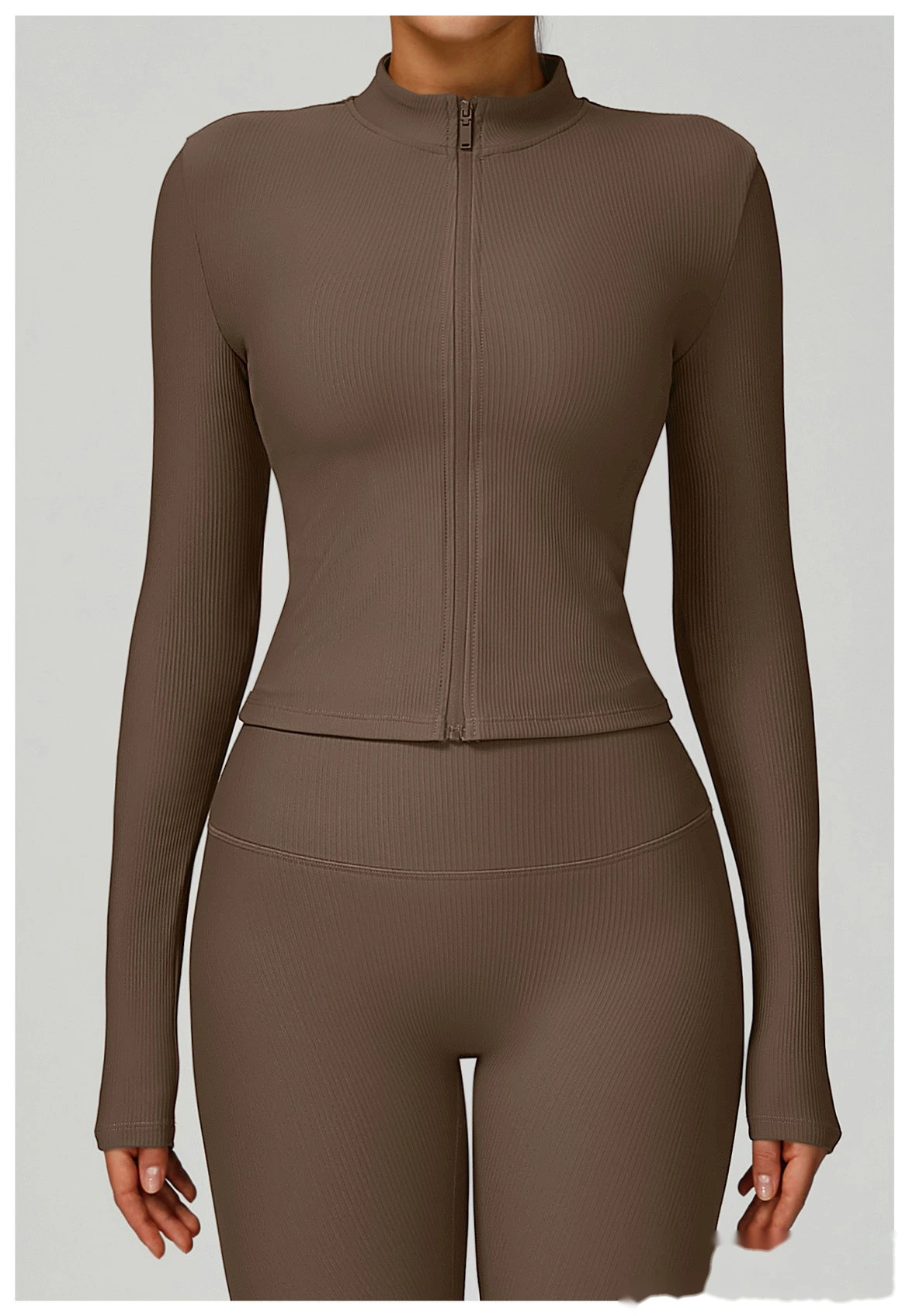 Custom-made stand-up collar slim yoga coat slim outdoor coat running fitness coat detail