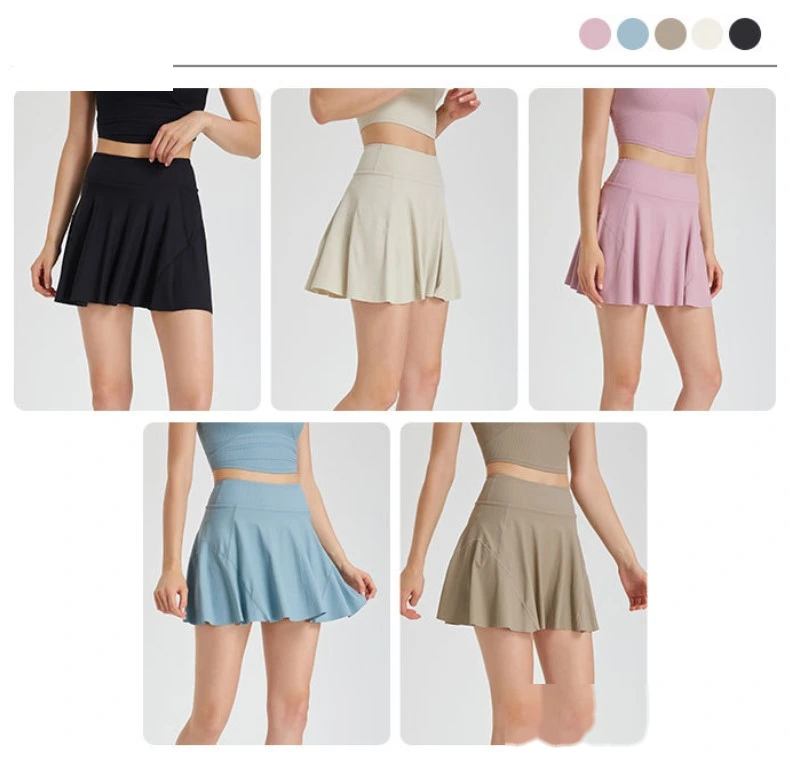 Women 2 in 1 tennis skirt high waist running badminton pleated skirt detail