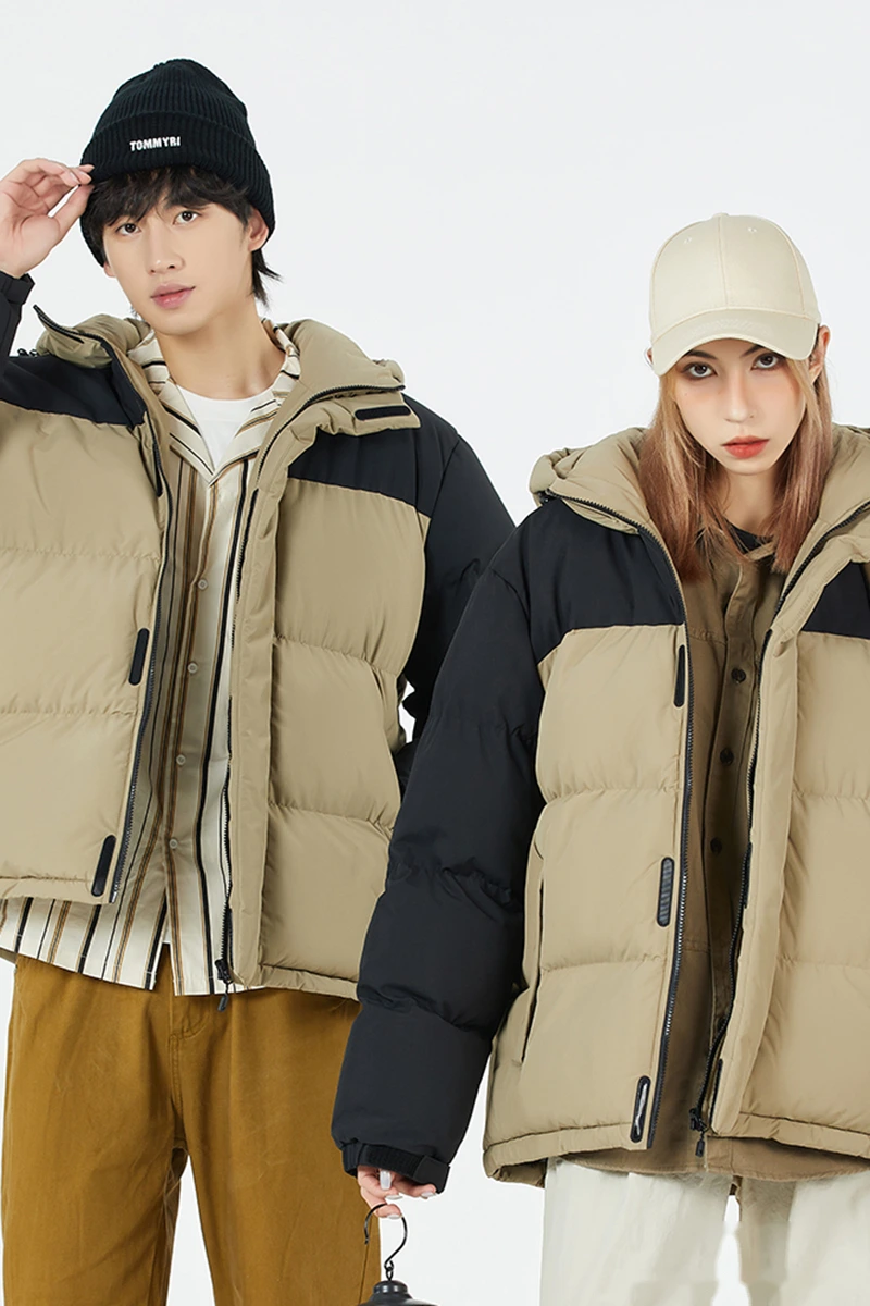 Customized waterproof and warm cotton-padded jacket down jacket for men and women in winter. detail