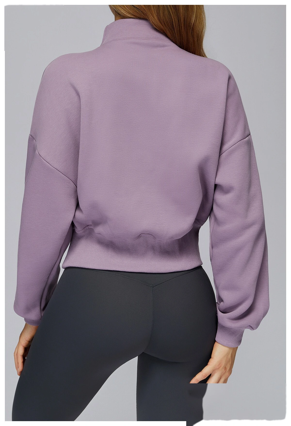 Customized autumn and winter stand collar loose sweater warm and casual outdoor sports sweater top detail