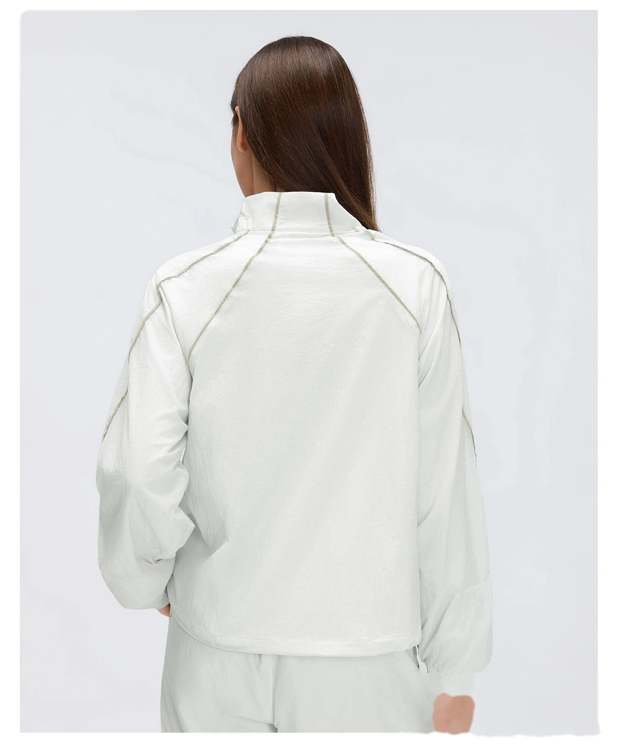 Custom Windproof Stand Collar Jacket - Women's Loose Casual Short Outdoor Sports Trench Coat detail