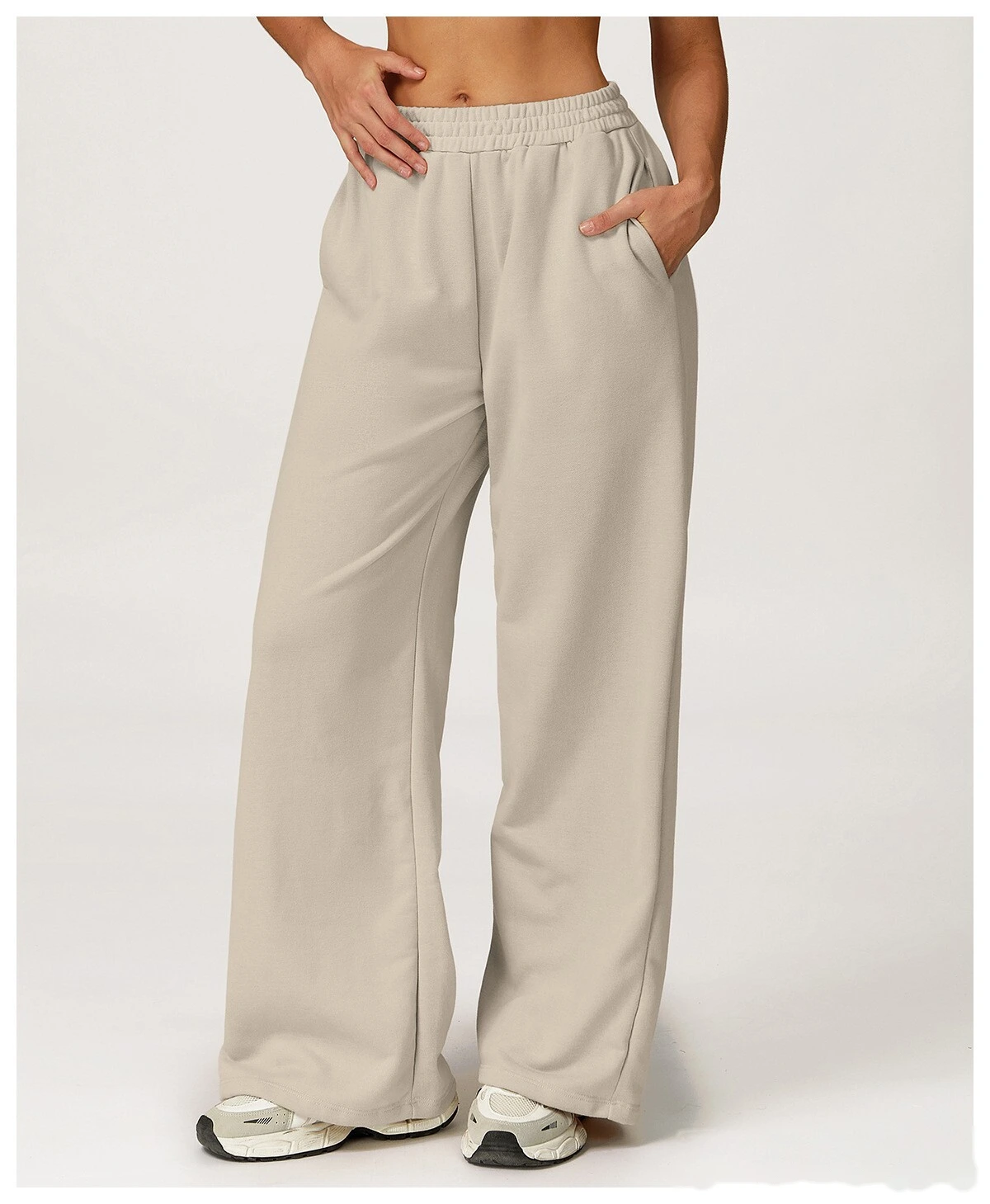 Customized autumn and winter high waist pants wide-leg pants loose outdoor leisure sports running pants detail