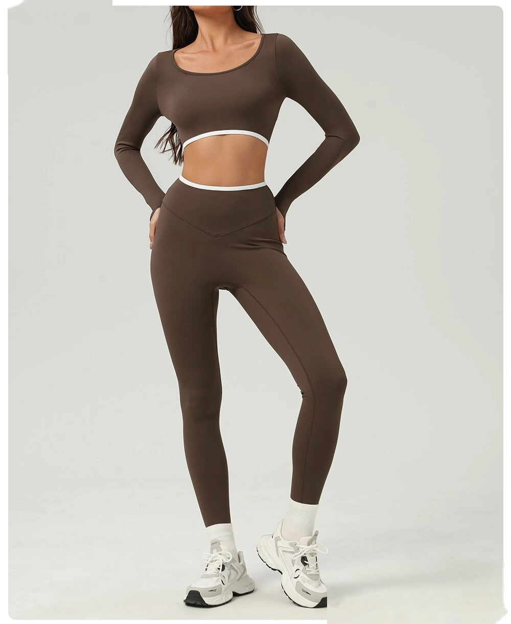Customized hip-lifting, high-waist yoga pants, abdomen-lifting, tight-fitting running and fitness pants detail