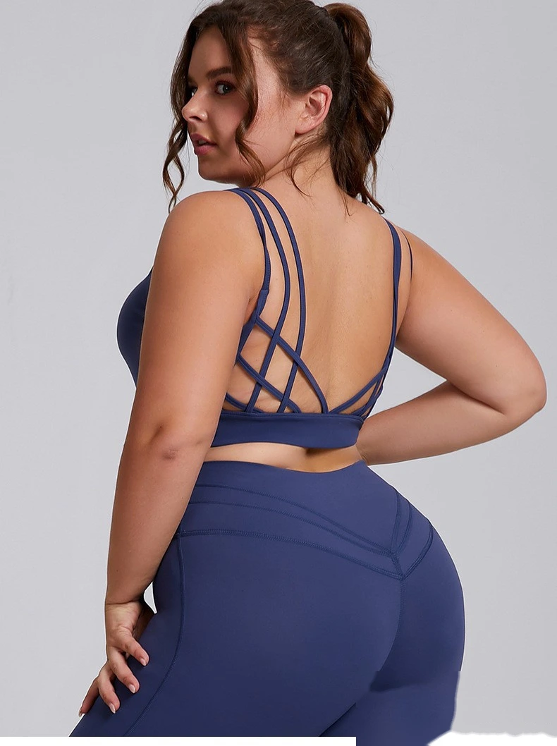Customized plus size sports bra female sexy beauty back nude sports bra plus size yoga bra detail