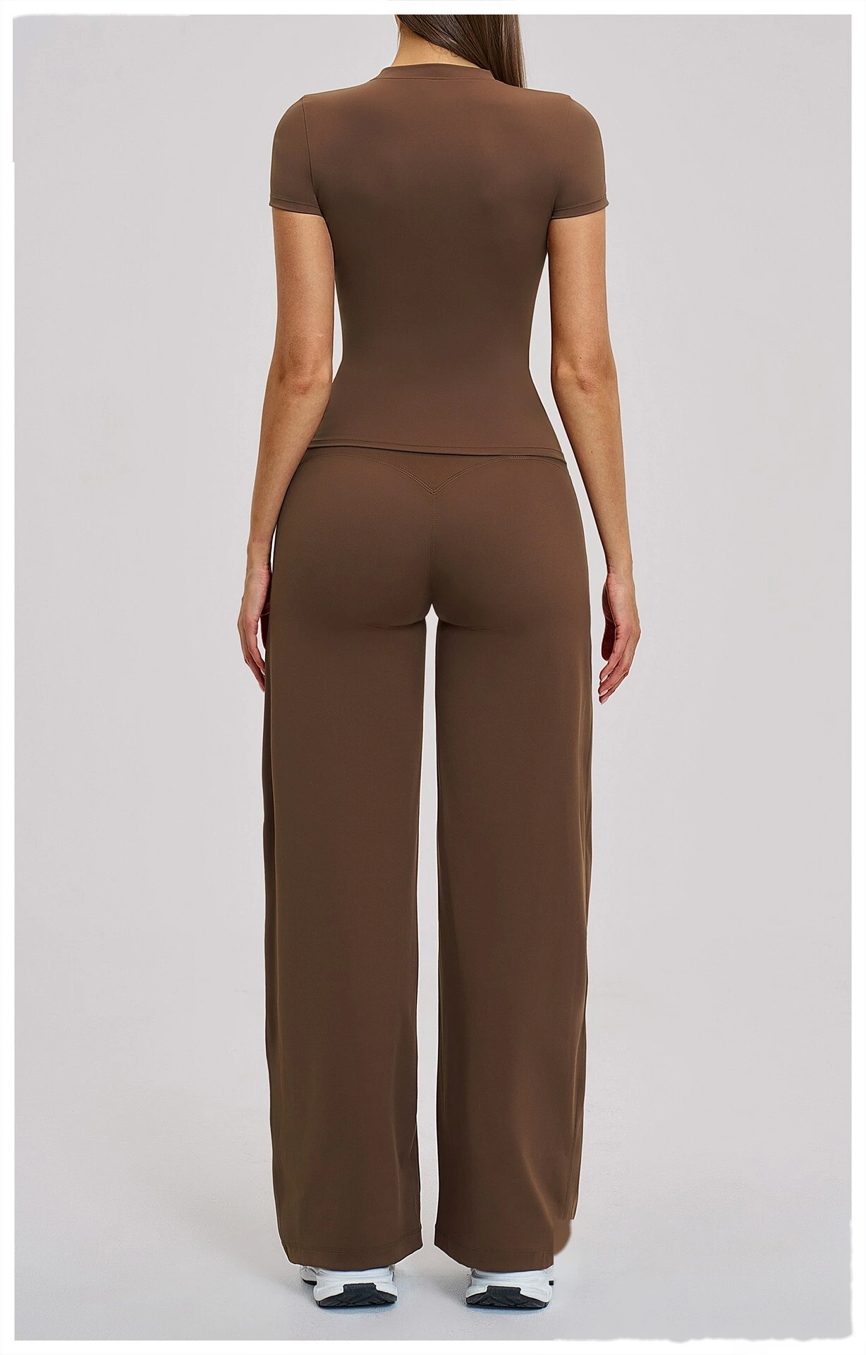 Custom Women's Yoga Set - High-Waisted Tight High-Stretch Leggings & Top for Outdoor Running Fitness detail