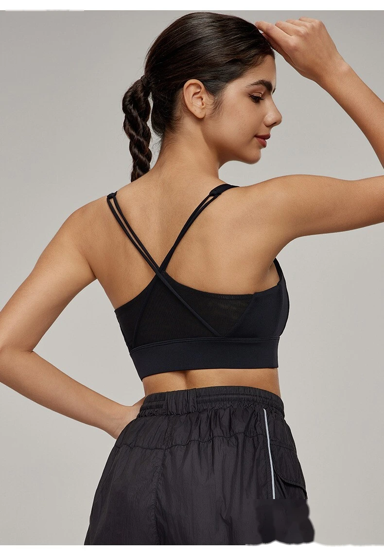 Customized sports bra women's shockproof sexy beauty back breathable fitness yoga bra with chest pad. - allni detail