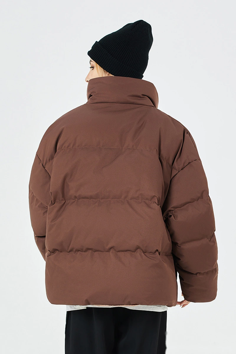 Customized men's and women's winter fashion warm cotton-padded down jacket coat detail