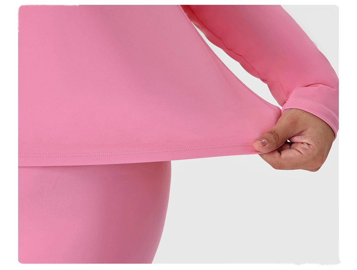 Custom Plus Size Sports Long Sleeve for Women - Euro-American Slim-Fit Yoga Fitness Top, Running Activewear T-Shirt detail