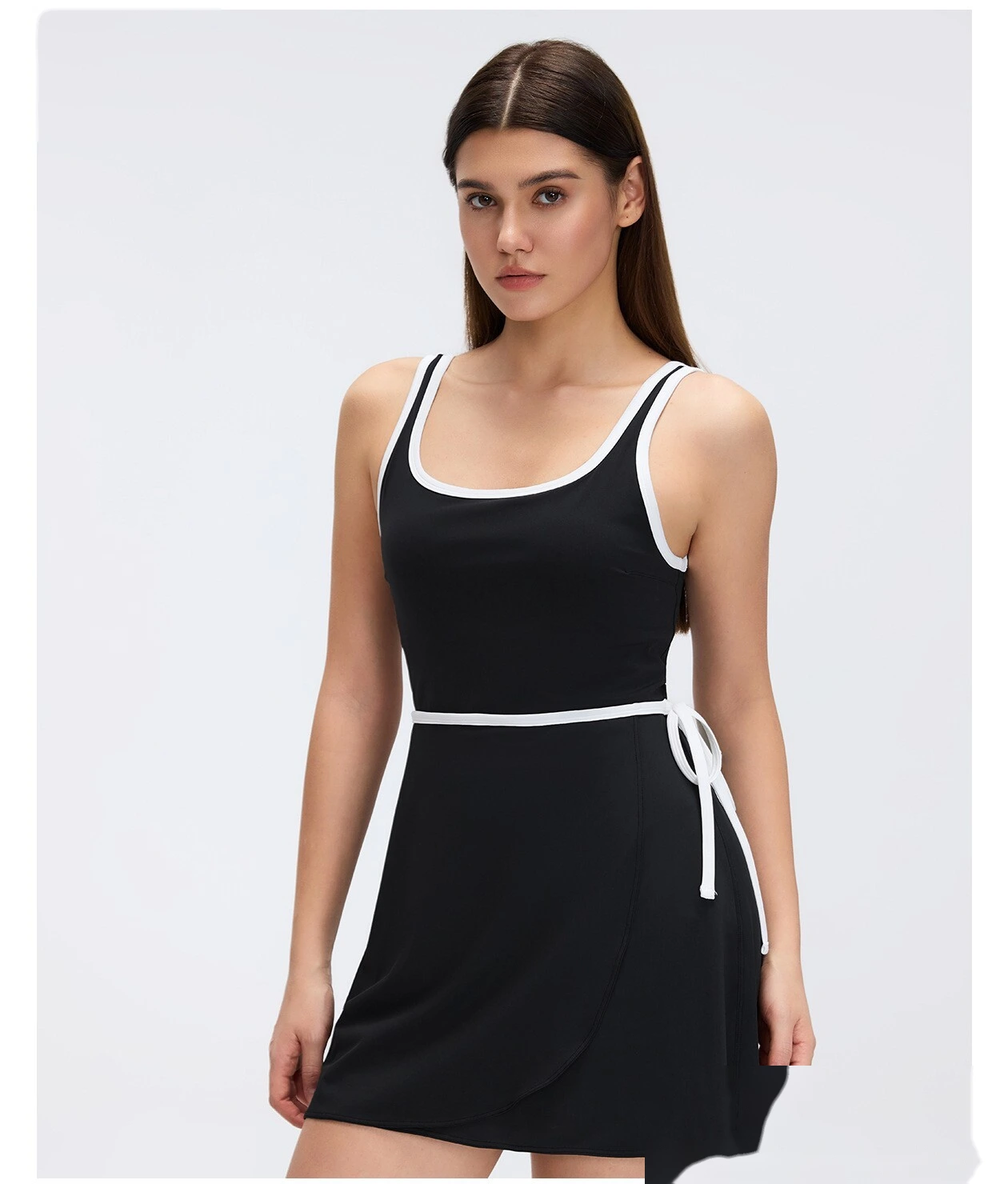 Custom Women's Active Dress with Built-in Bra & Open Back - Breathable Anti-Exposure Yoga Tennis Skort for Fitness detail