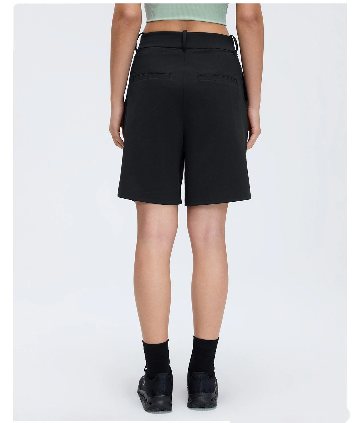 Bulk Custom High-Waisted Dressy Shorts - Women's Loose Wide-Leg Solid Color Suit Bermuda Pants detail