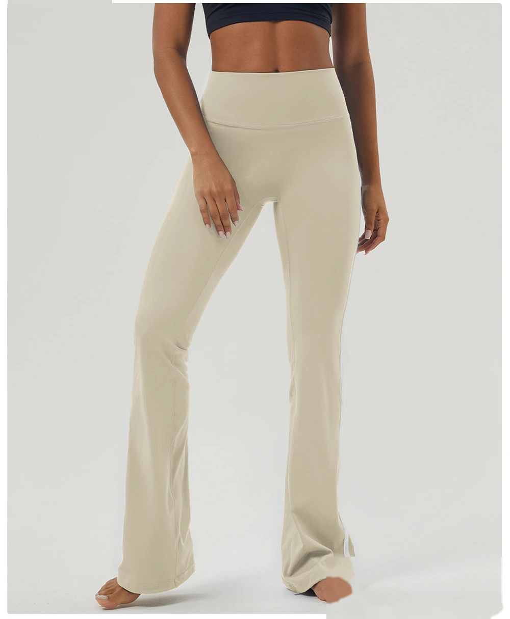 Custom contrast striped yoga bell bottoms hip indoor fitness dance pants sports casual bell bottoms. detail