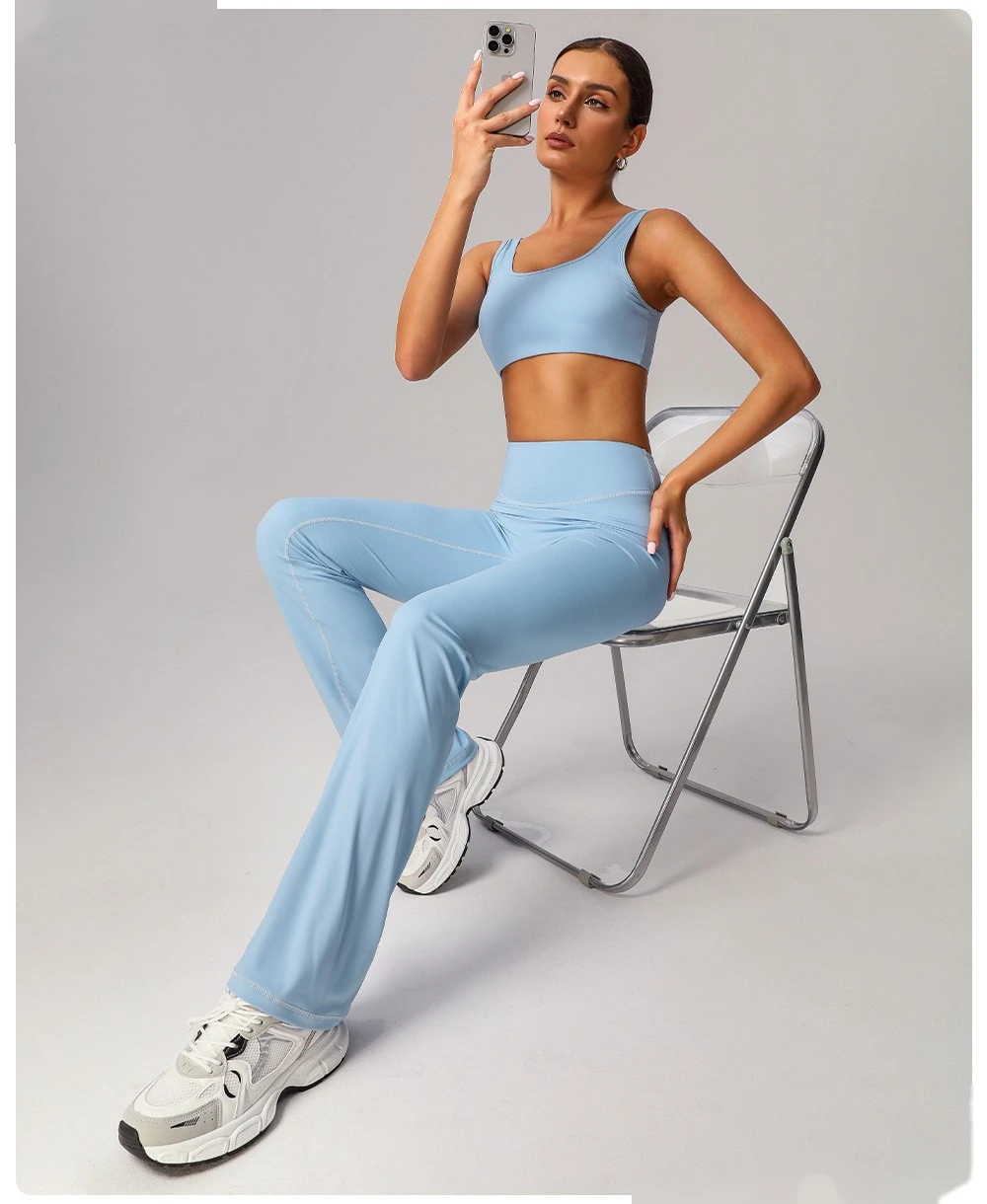 Custom tight yoga vest sports bra shockproof high elastic running outdoor fitness clothes women detail