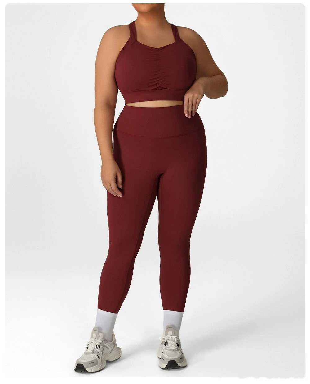 Custom-made plus-size fitness pants women's high waist and hip lifting tights wear running quick-drying yoga pants. detail