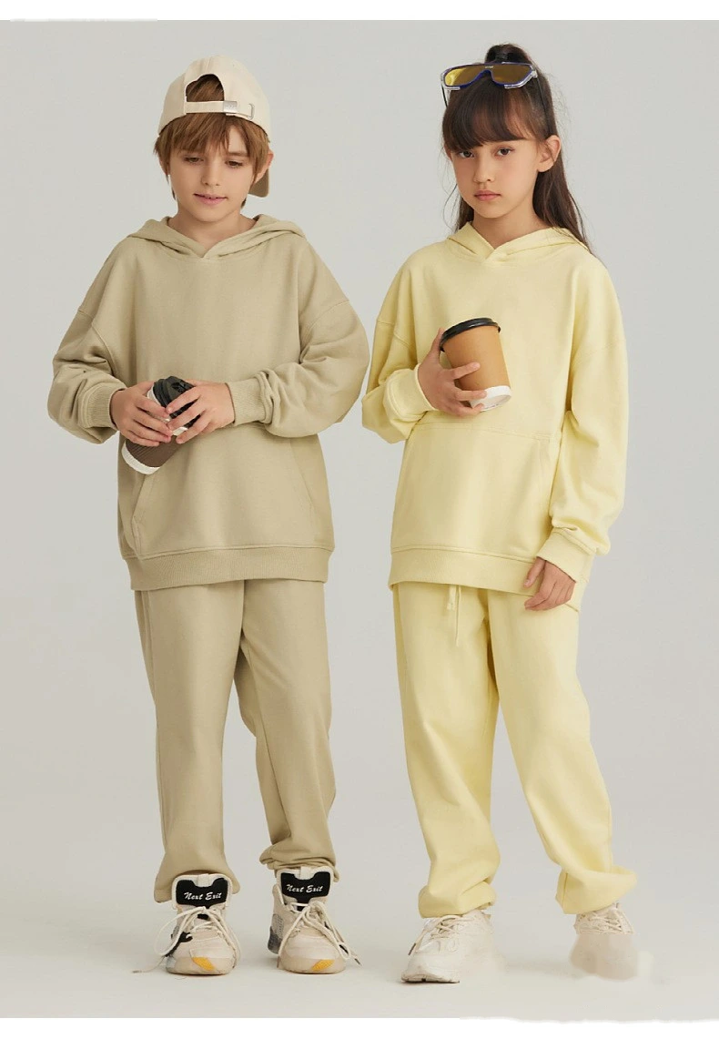 Customized loose cotton terry hooded sweater for boys and girls hoodie detail