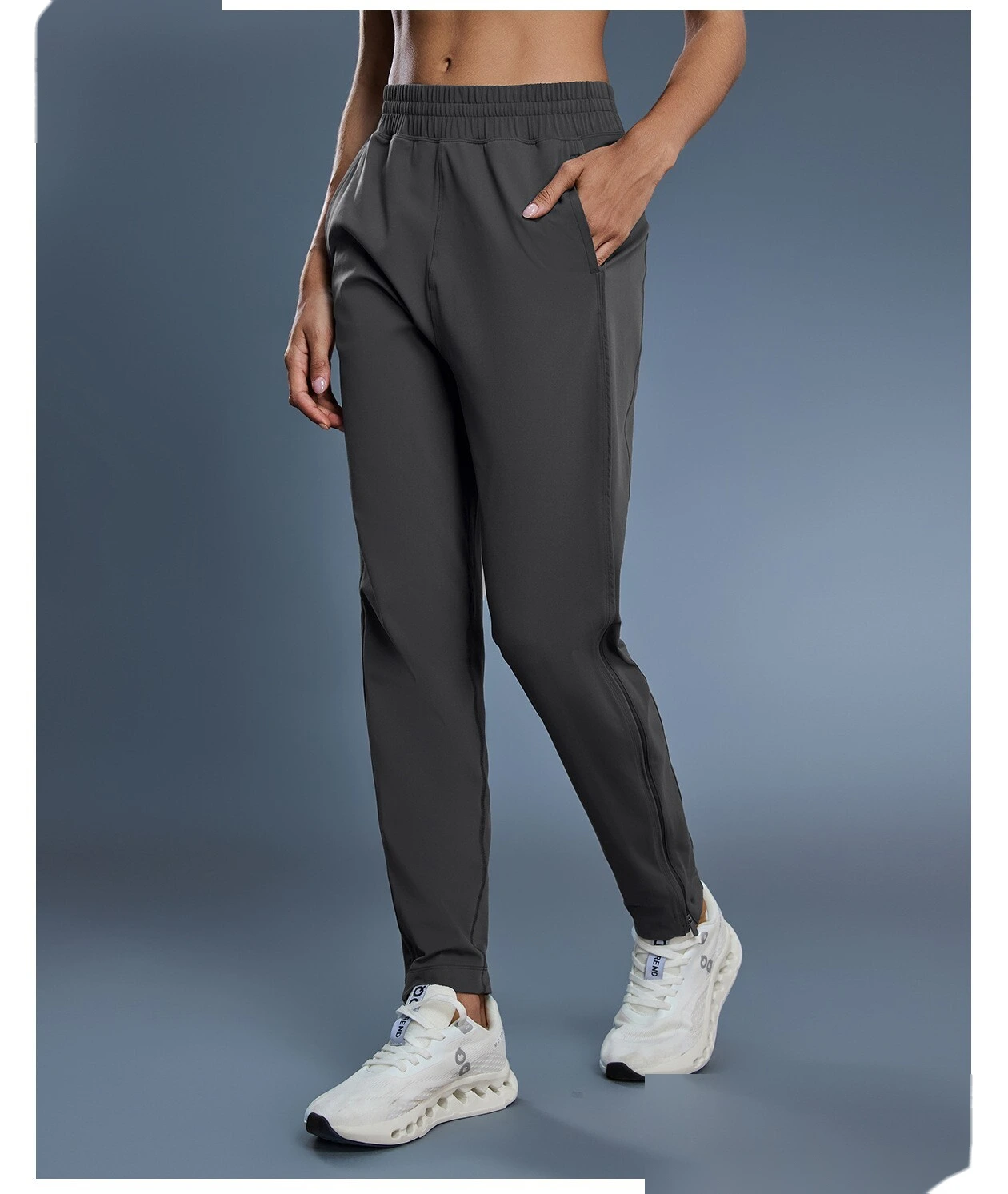 Custom Women's Casual Sport Pants | Thin Breathable, Zipper Cuffs, for Fitness & Running detail
