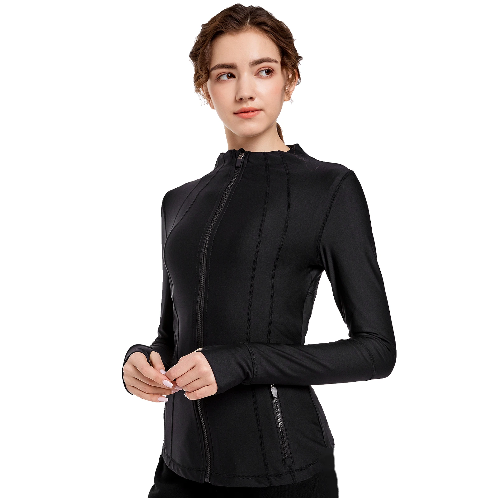 Autumn and winter new women's slim top sports casual jacket coat detail
