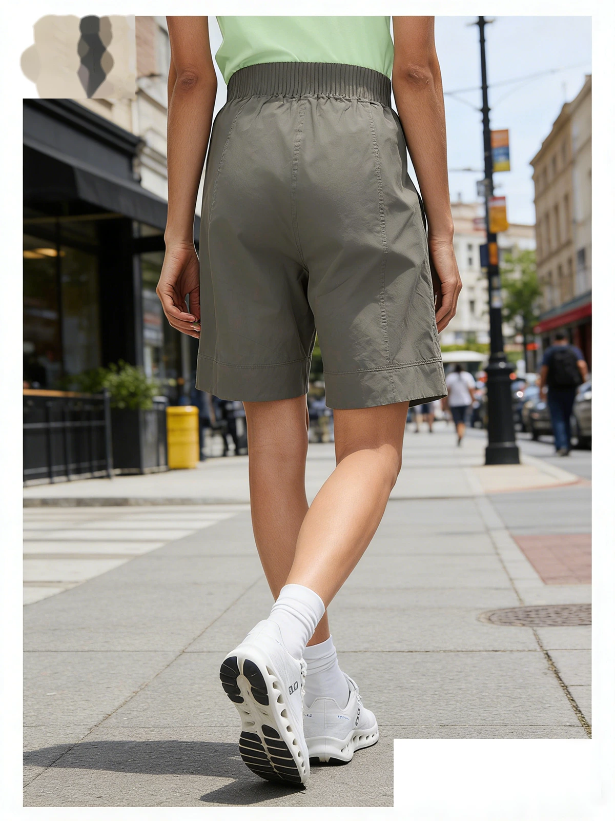 Bulk Custom Women's Sports Mid-Shorts - High-Waisted Lightweight Loose Straight Breathable Running Fitness Pants detail