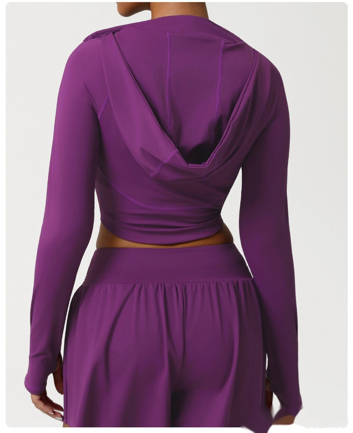 Customized Slim-fit Running Shirt New Fashion Fitness Jacket Naked Long-sleeved Yoga Dress Women detail