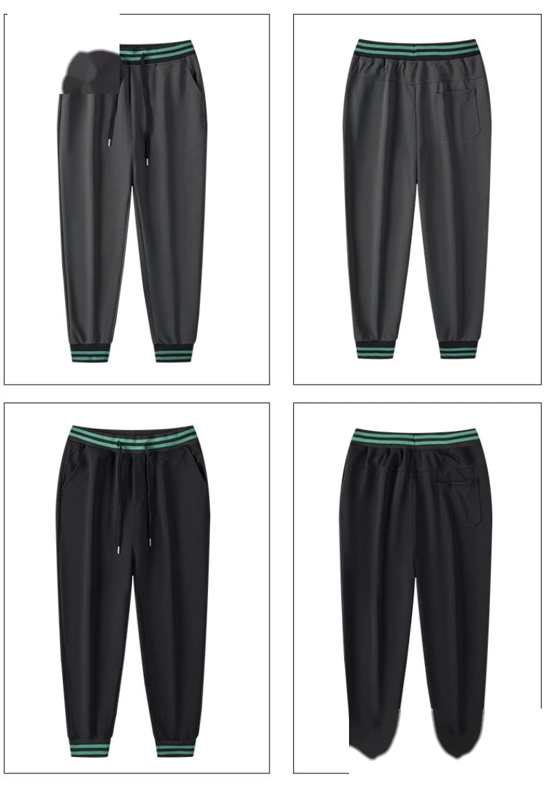 Men jogger pants loose running stripe rib athletic jogging sweatpants detail