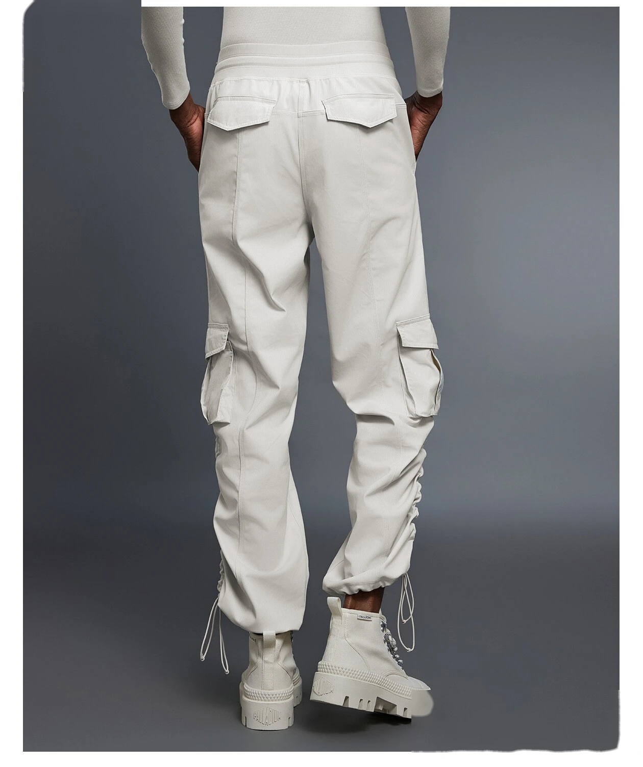 Women's Winter Casual Cargo Pants | Fleece-Lined Warmth, Loose Fit, Drawstring Cuff 2-Way Wear, Sports & Daily Use detail