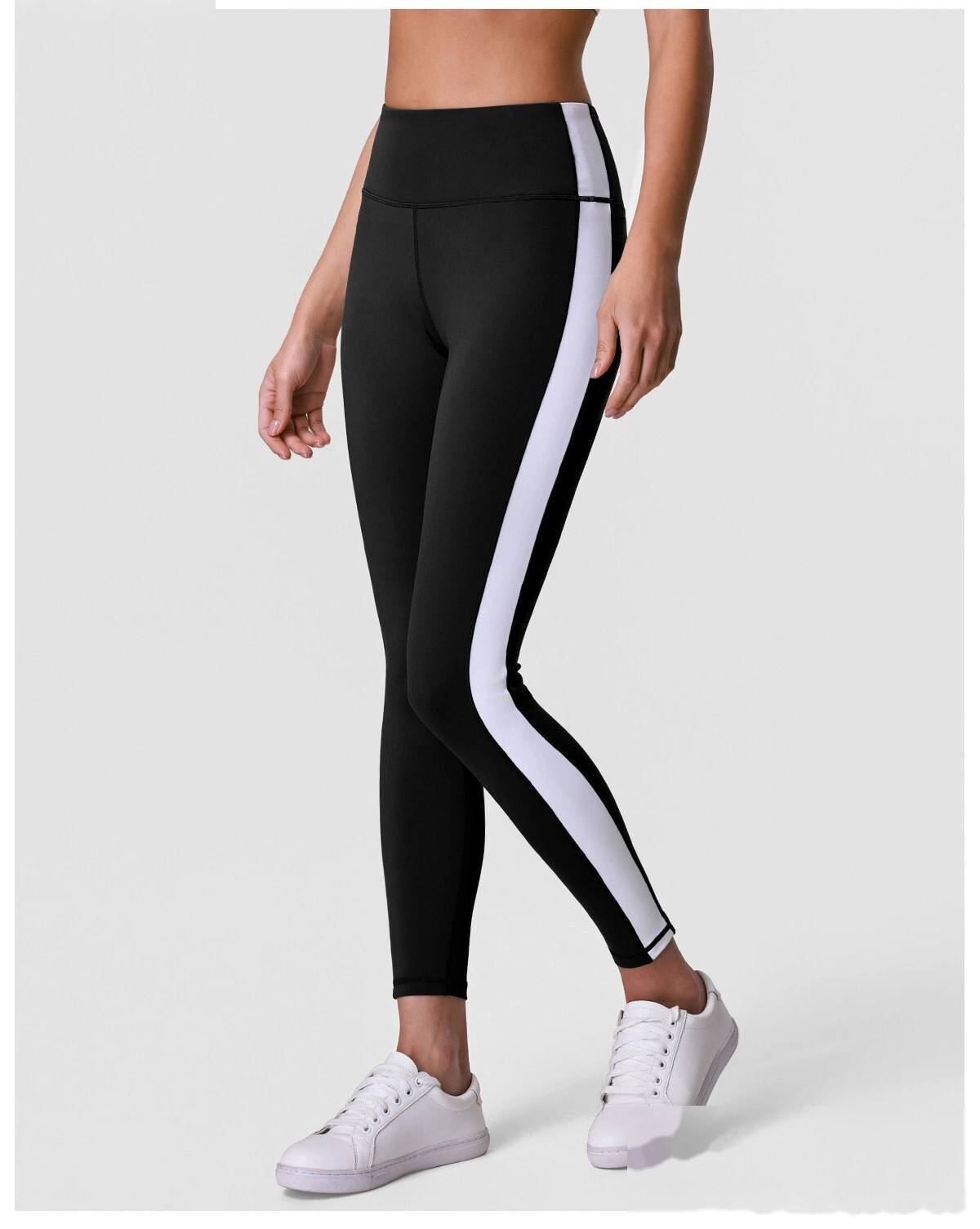 Women’s Custom Color Block Running Pants High Waist Tummy Control Butt Lifting Yoga Fitness Leggings detail
