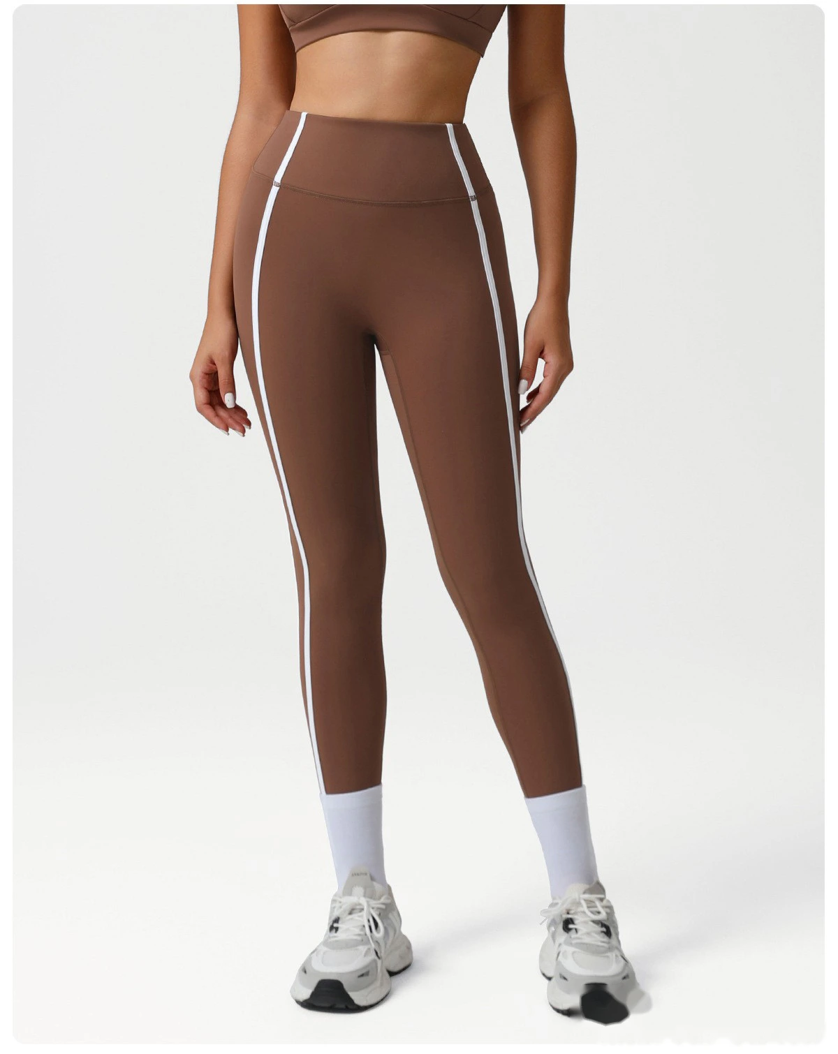 Custom-made high-waist sports tights Naked feeling yoga pants hip high elastic running fitness pants. detail